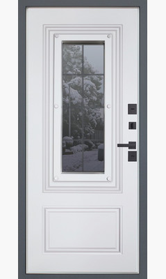 Стальная дверь Арктика с окном (терморазрыв 3к) - фото